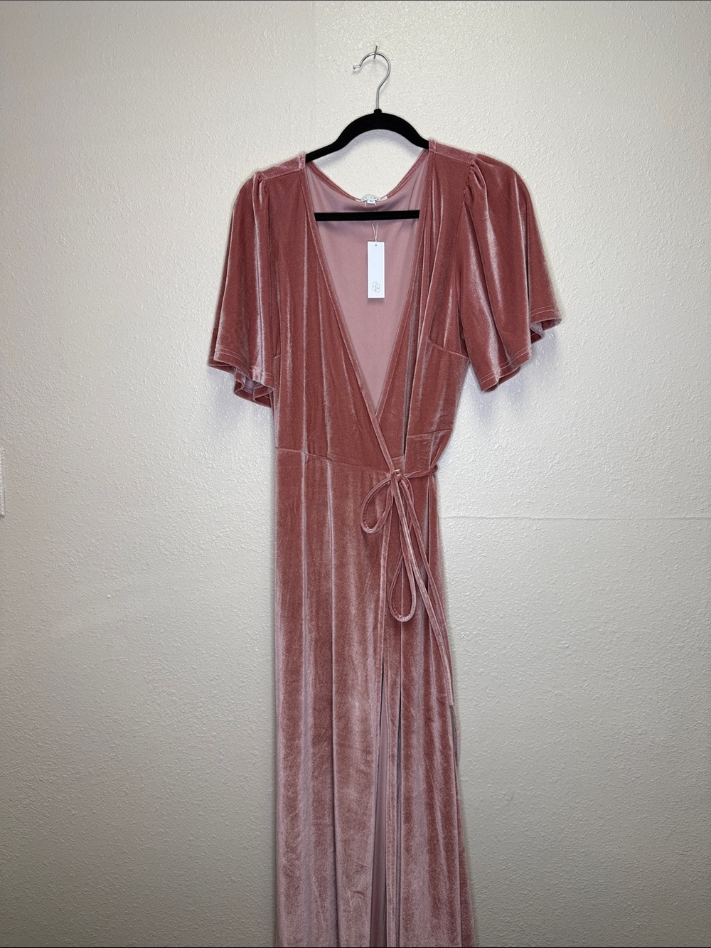 Baltic Born Rose Velvet Wrap Maxi Dress